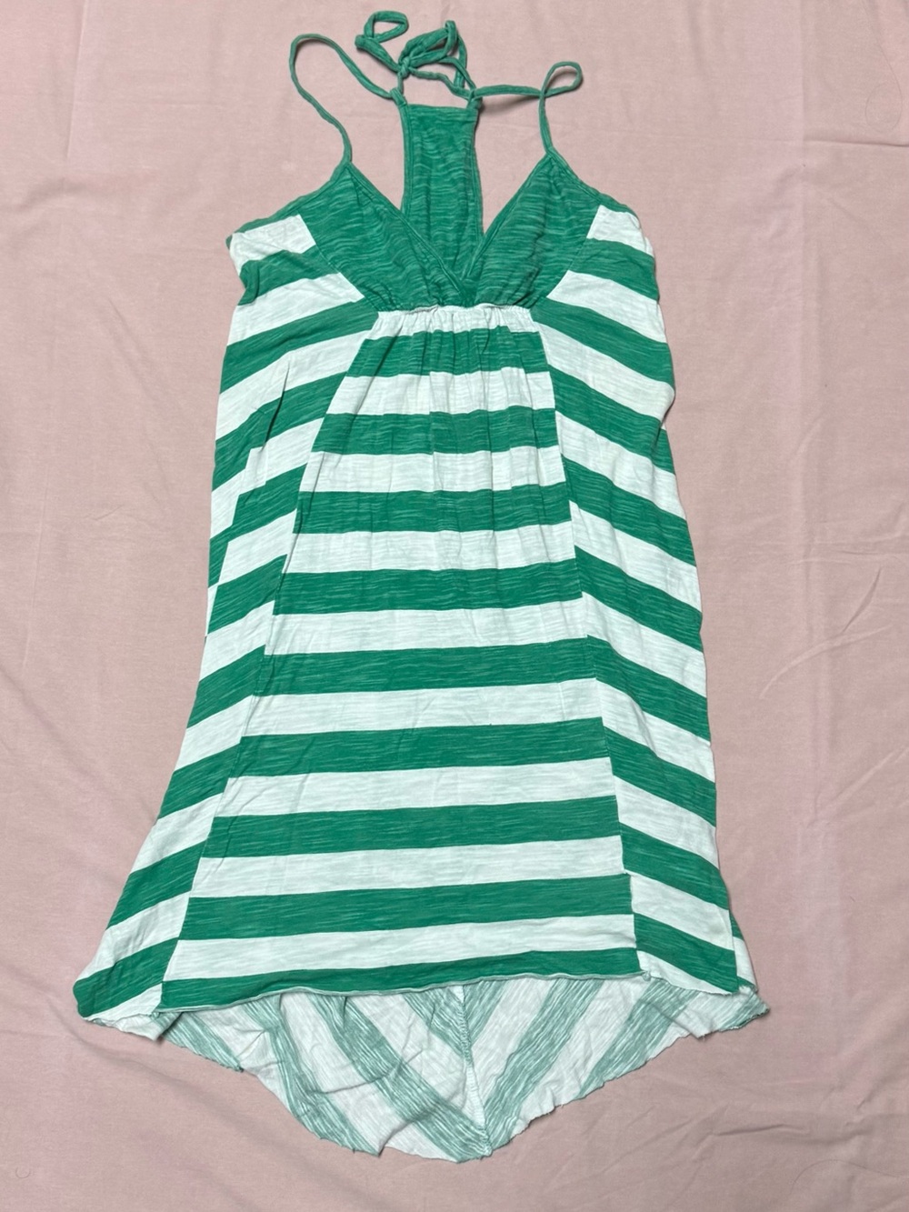 Roxy Green and White Striped Midi Dress